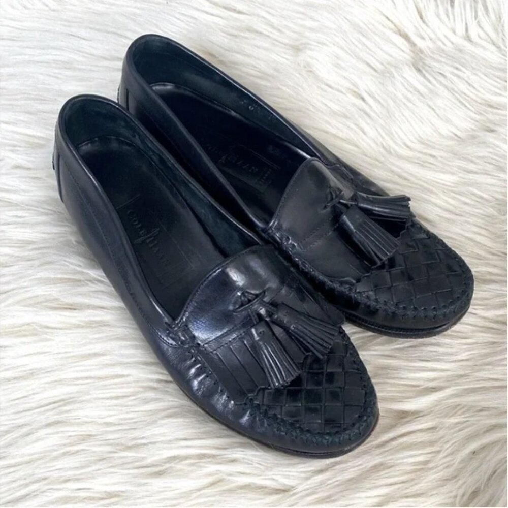 Cole Haan Black Leather Loafers Made in Italy- Great condition US 10.5 Preppy